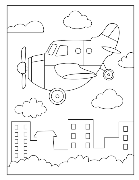 Aircraft coloring page for kids