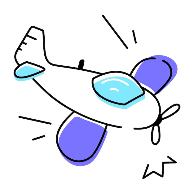 Vector aircraft doodle icon