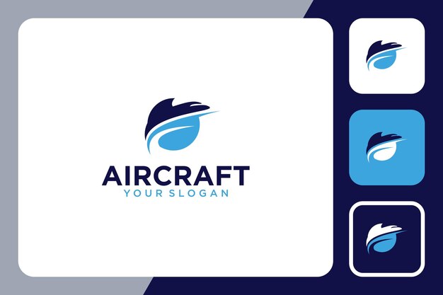 Design del logo dell'aeromobile con viaggi e trasporti