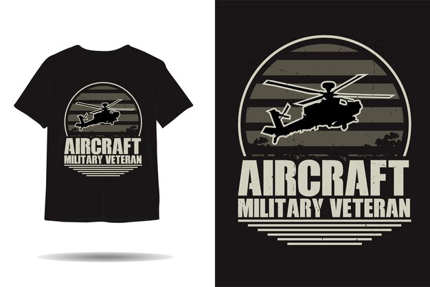Aircraft military veteran silhouette tshirt design