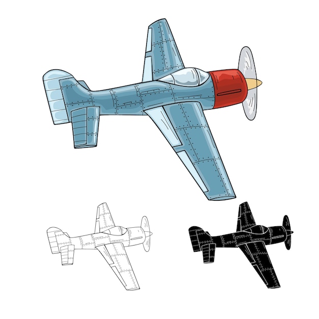 Aircraft in retro and vintage style design