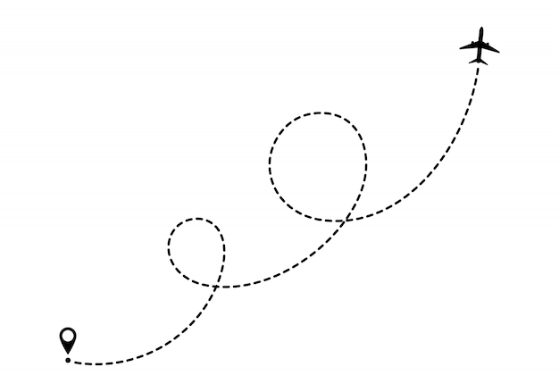 Vector aircraft route dotted lines. tourism and travel.