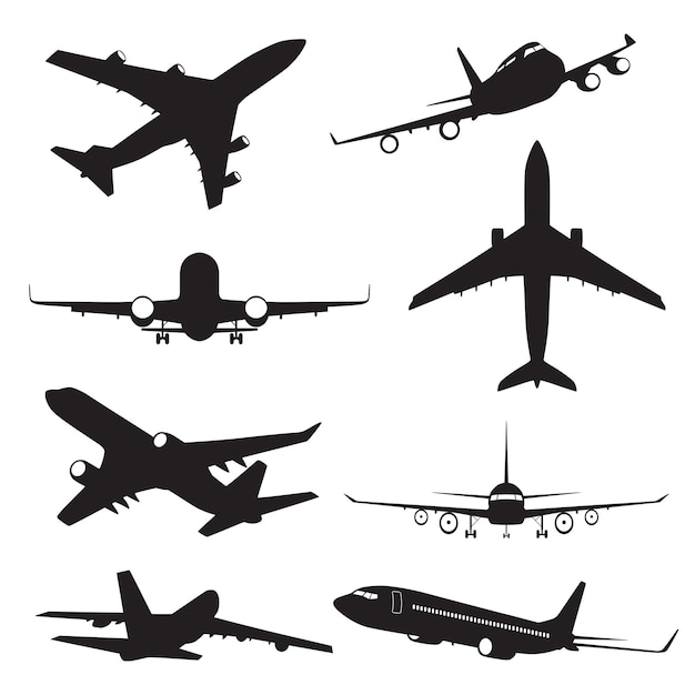 Vector aircraft silhouettes