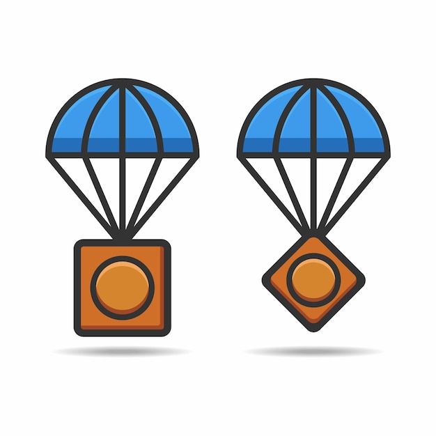 Airdrop parachute met leveringsdoos