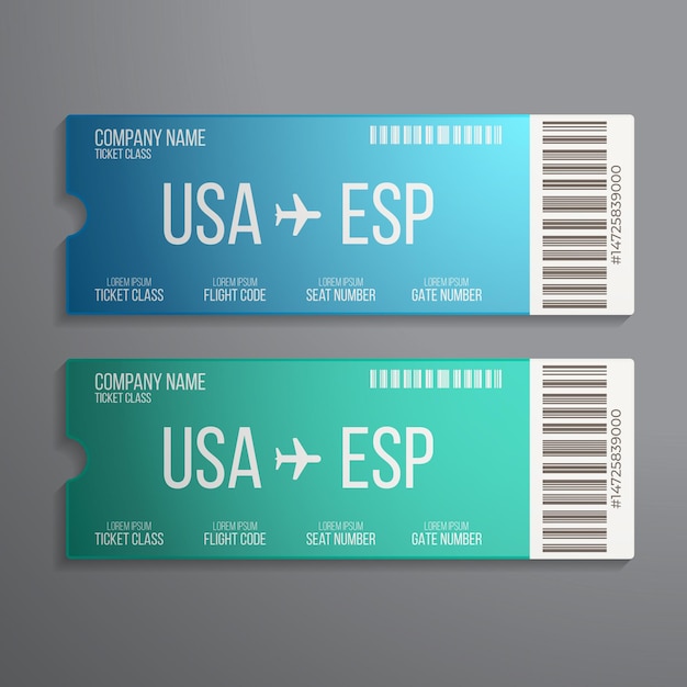 Airline Boarding Pass Tickets