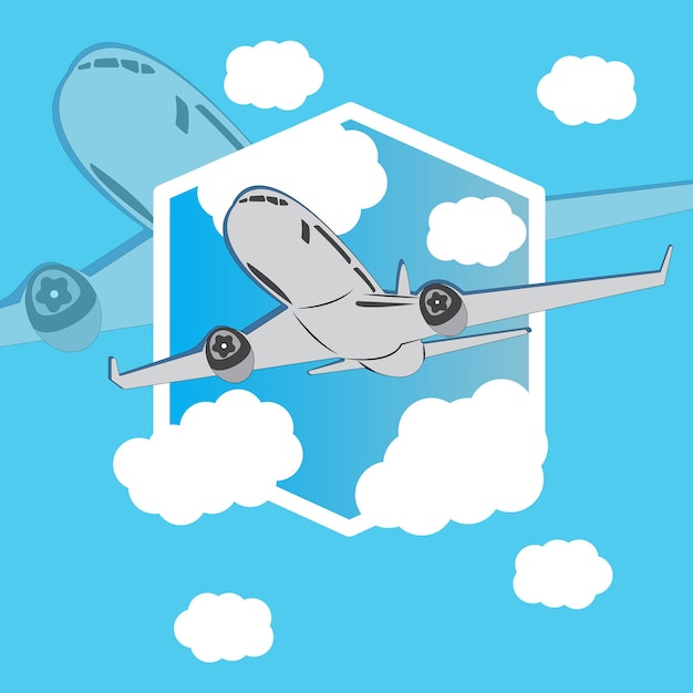 Vector airline plane icon logo simple vector flat design