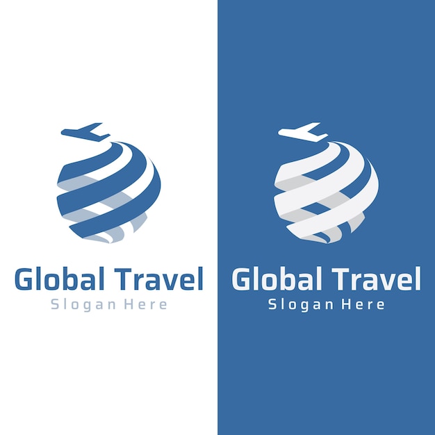 Airline ticket agency logo template designvacationtraveling in summer isolated on backgroundlogo for businessbrandagency and travel