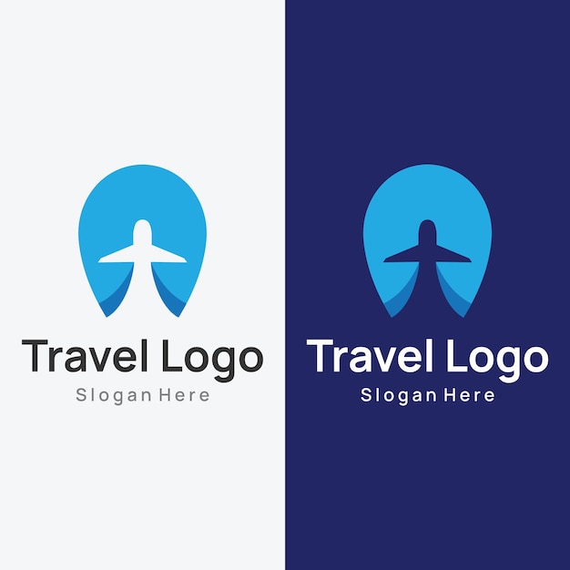 Airline ticket agency logo template designvacationtraveling in summer isolated on backgroundlogo for businessbrandagency and travel