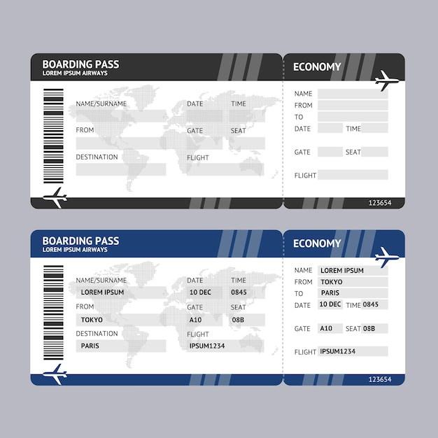 Airline Ticket Boarding Pass Vector