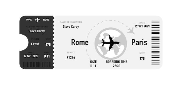 Vector airline ticket templates plane tickets illustration flight boarding pass collection eps 10