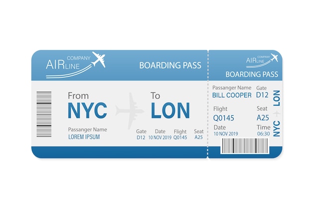 Vector airline tickets for paper . template . business .   .