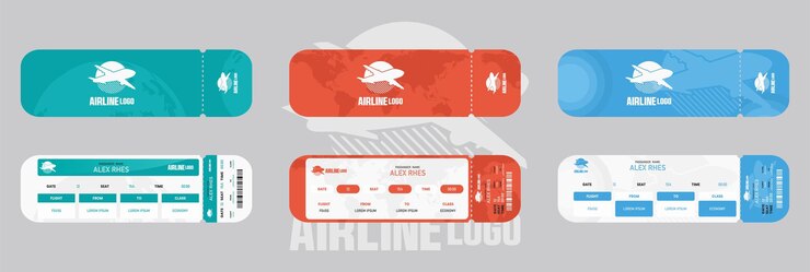 Vector airline tickets with modern design