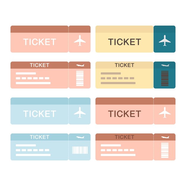 Vector airline travel boarding pass vector ticket illustration