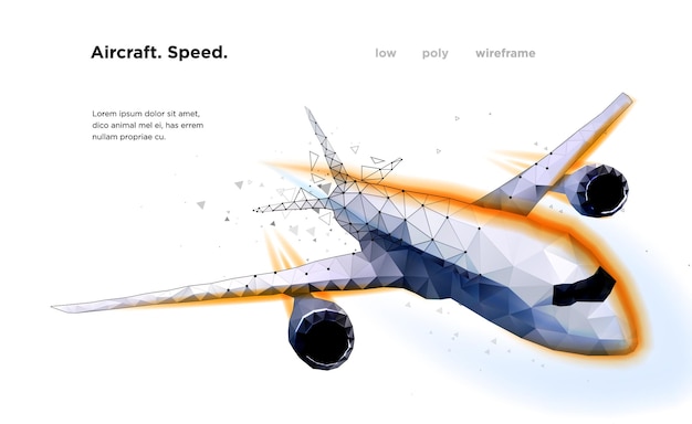ベクトル 旅客機クリエイティブポリゴンバナー