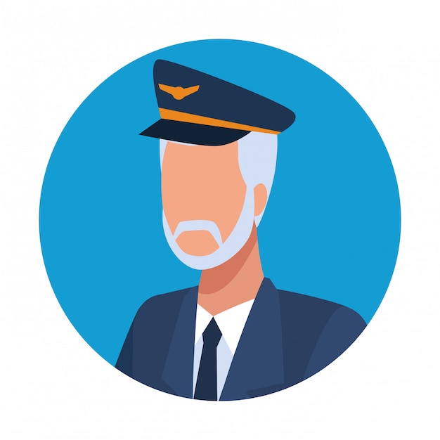 Vector airliner pilot worker avatar