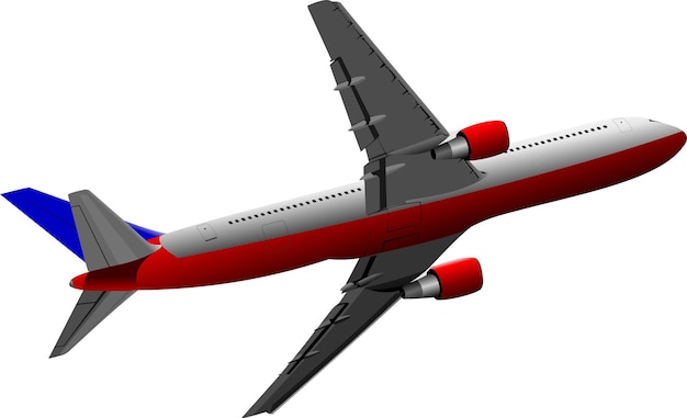 Самолет в воздухе Векторная иллюстрация