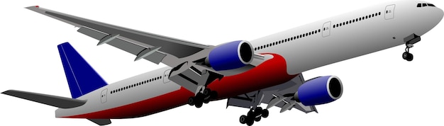 Самолет в воздухе Векторная иллюстрация
