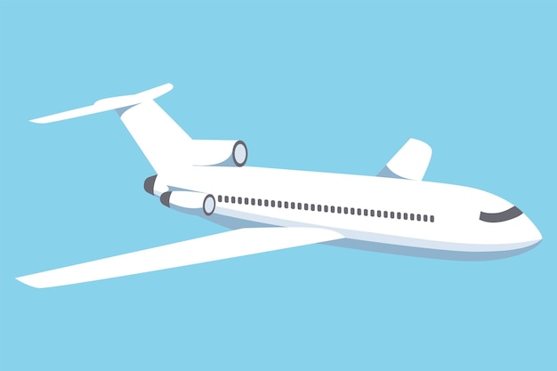Airplane on a blue background passenger and cargo air transport a quick longdistance flight vector