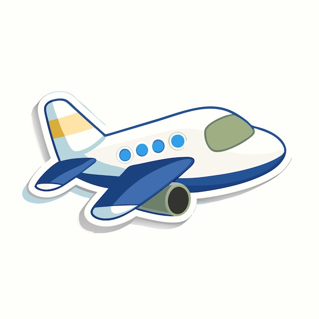 Airplane cartoon sticker design vector illustration 25