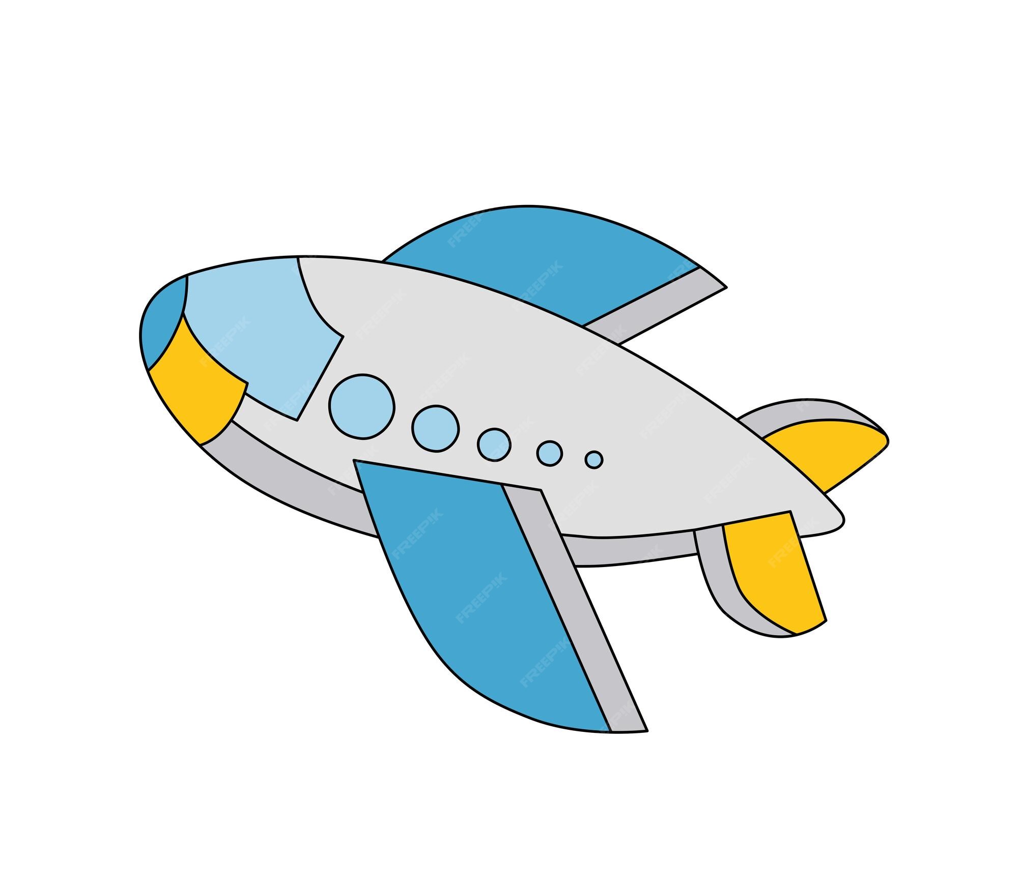 Premium Vector  Airplane children vector doodle Template