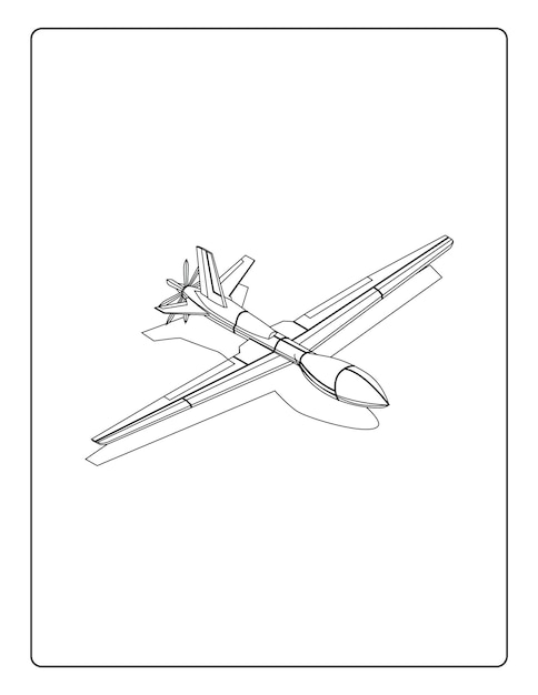 Airplane coloring pages for kids with cute airplanes black and white activity worksheet