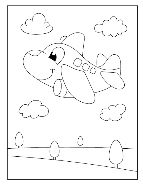 Airplane coloring pages for kids