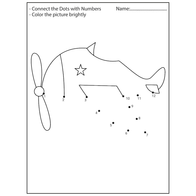 Airplane connect the dots kindergarten activities