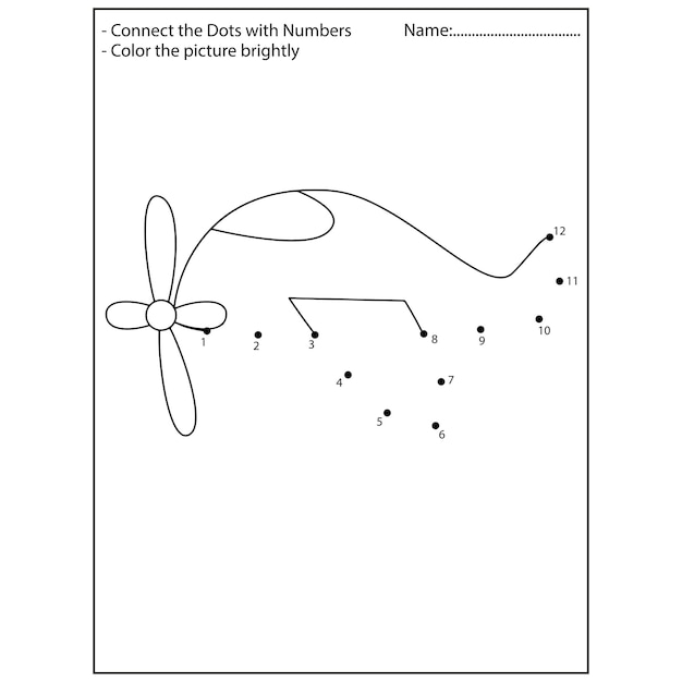 Airplane Connect The Dots kindergarten Activities