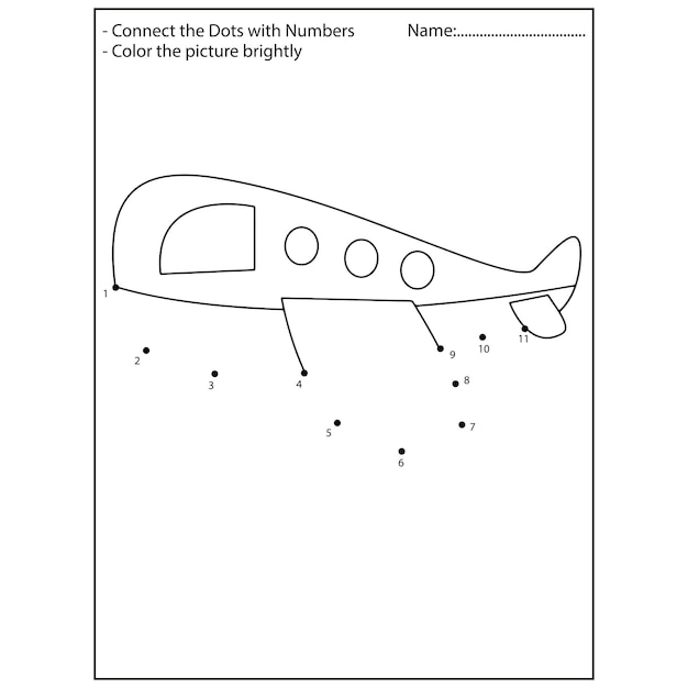 Airplane Connect The Dots kindergarten Activities