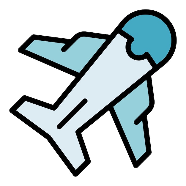 Airplane delivery icon outline vector Parcel service Package order color flat