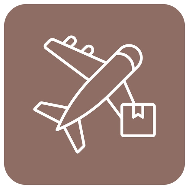 Икона вектора доставки самолета может быть использована для набора икон доставки и логистики