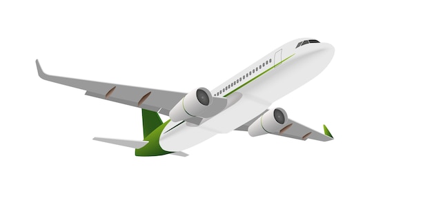 흰색 배경에 비행기 디자인 스카이 라인 여행 교통