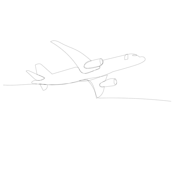 連続した一本の線で描く飛行機