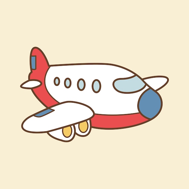 Vector airplane flat design clipart