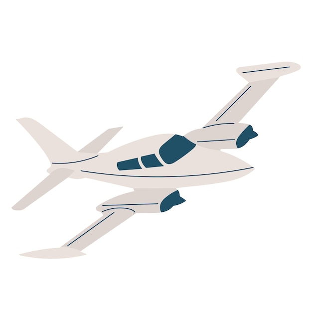 airplane in flat style on white background vector