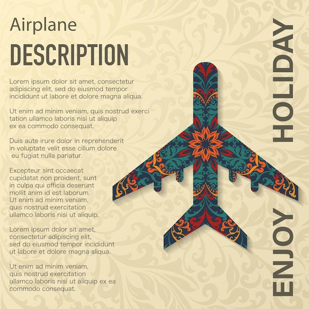 Airplane floral pattern background