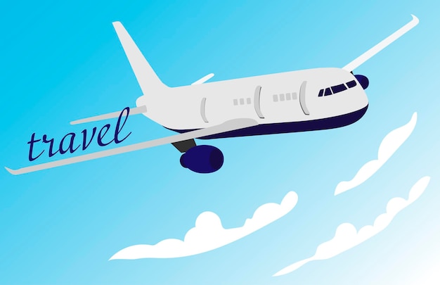 Airplane flying in sky jet plane fly in clouds airplanes travel and vacation aircraft