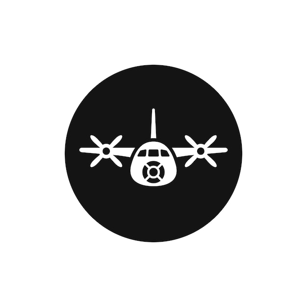 Airplane front view vector icon