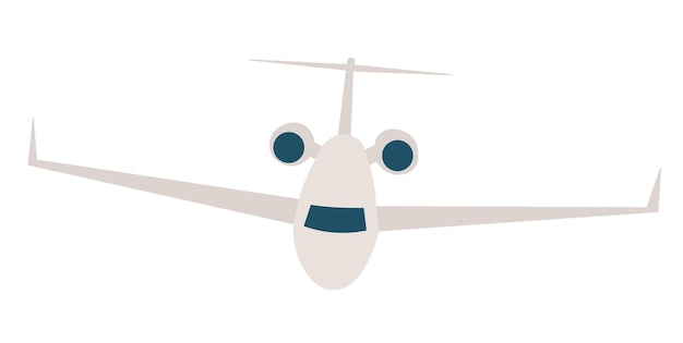 Airplane front view on white background vector