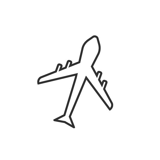 Иконка самолета на белом фоне Векторная иллюстрация