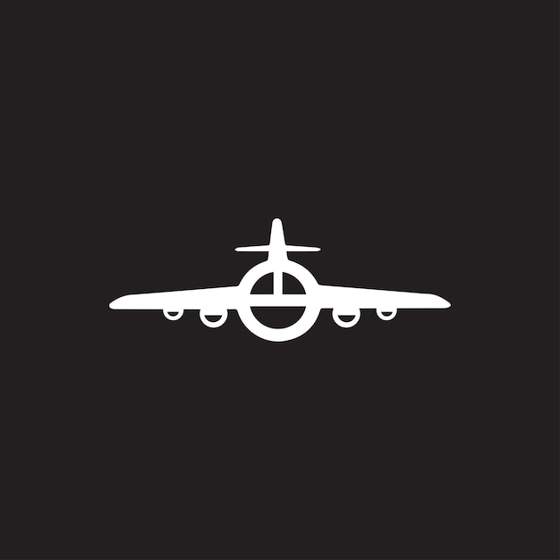 Vector airplane icon takeoff logo black pictogram set vector or plane take off flying silhouette shape