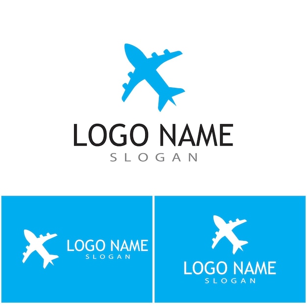 Progettazione dell'illustrazione di vettore dell'icona dell'aeroplano logo template