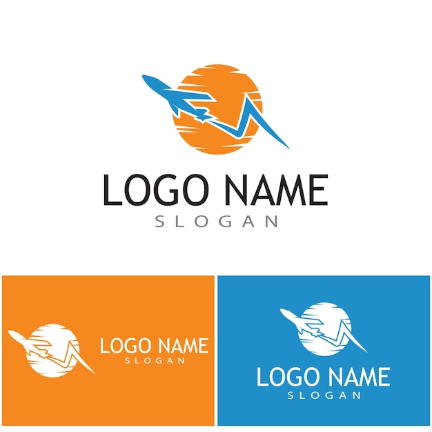 Progettazione dell'illustrazione di vettore dell'icona dell'aeroplano logo template