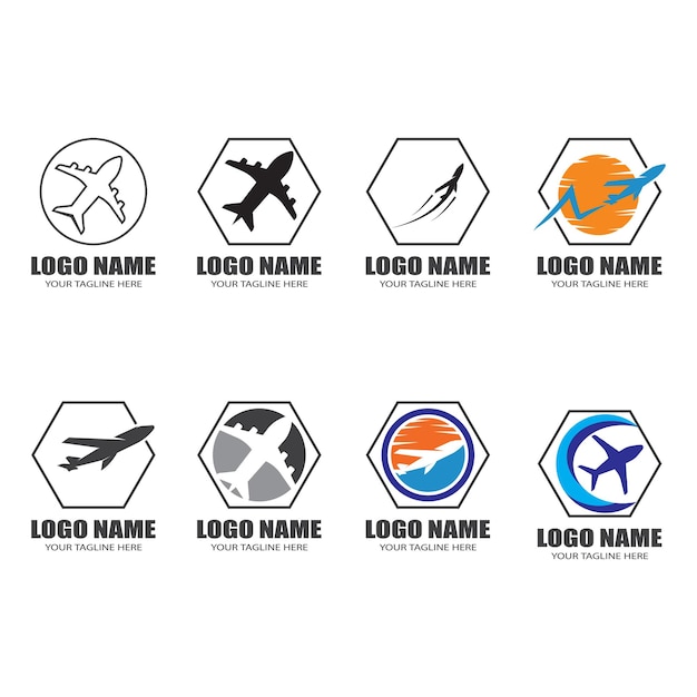 Airplane icon vector illustration design Logo Template