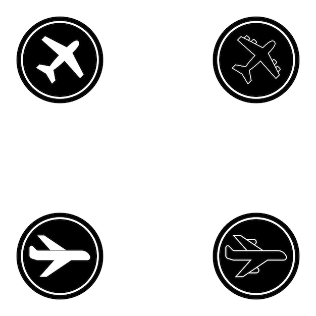 airplane icon vector template illustration logo design