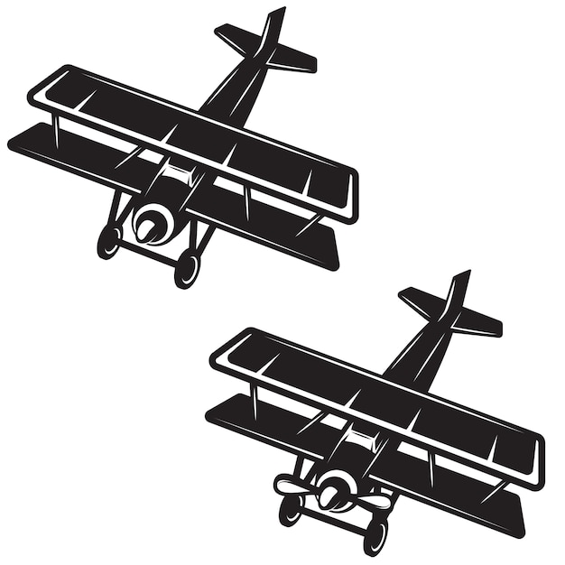 Icona dell'aeroplano su sfondo bianco. elemento per logo, etichetta, emblema, segno, distintivo. immagine