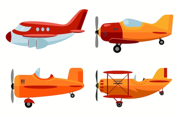 airplane illustration airplane icon aircraft set vector