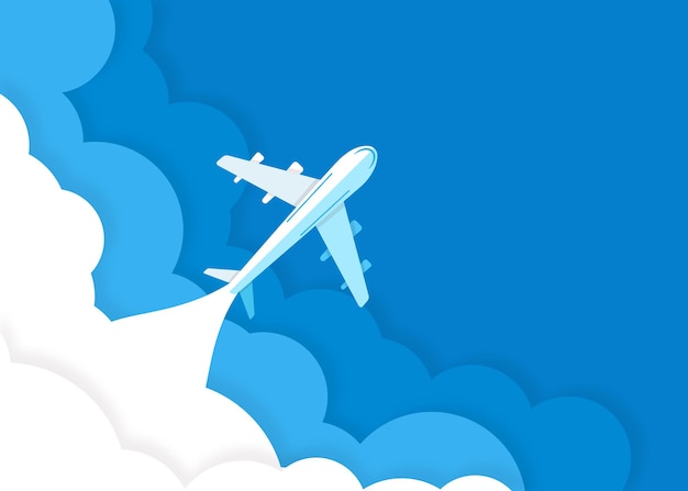 Vector airplane illustration for holiday background