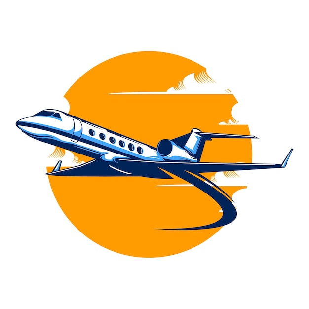 airplane illustration with solid color