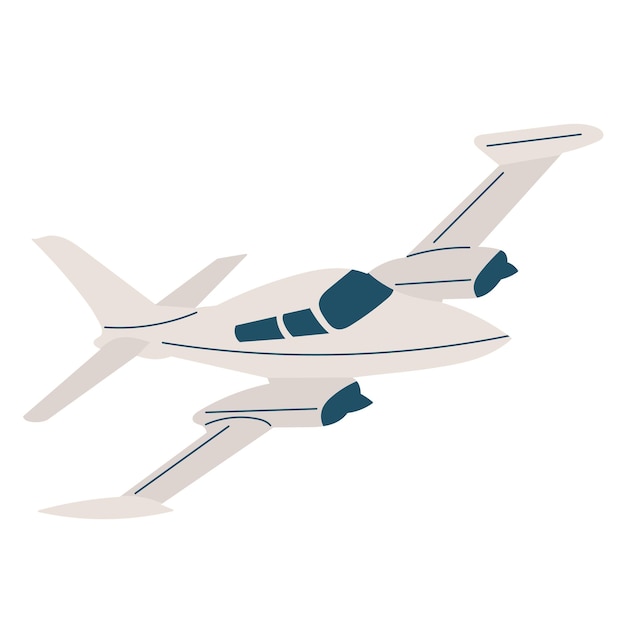Вектор Самолет в плоском стиле на белом векторе фона